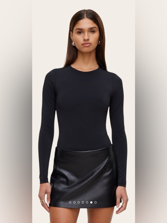 Dynamite Tops - Dynamite Black Long Sleeve Bodysuit